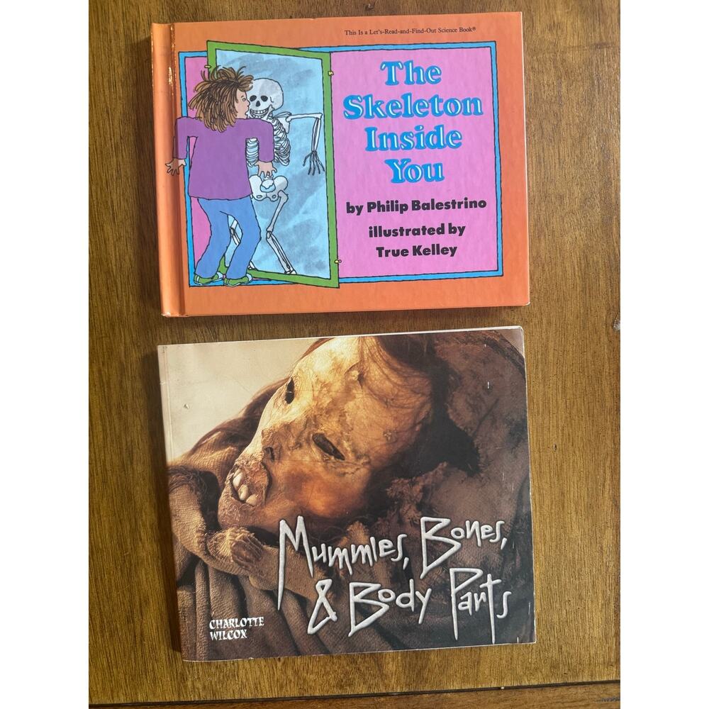 Vintage Kids Science Book Lot Mummies Bones Body Parts Skeleton Anatomy